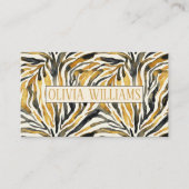 Gold Black Zebra Print Pattern Visitekaartje (Voorkant)