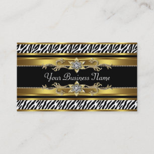 Gold Black Zebra Visitekaartjes