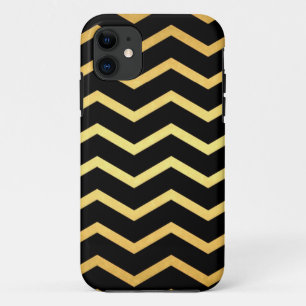 Gold & Black Zig Zag Pattern iPhone 11 Hoesje