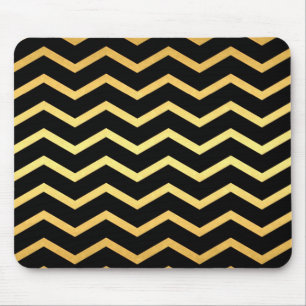 Gold & Black Zig Zag Pattern Muismat