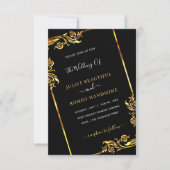 Gold BlackElegant encadré Faire-part de mariage mo (Devant)