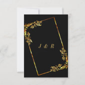 Gold BlackElegant encadré Faire-part de mariage mo (Dos)