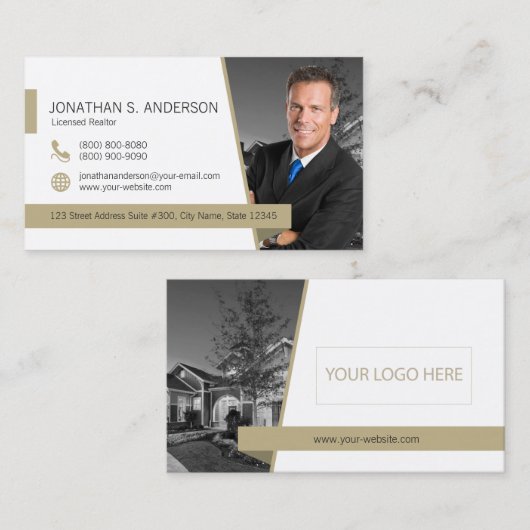 Gold blanc Carte de visite 21 siècle (Devant / Derrière)