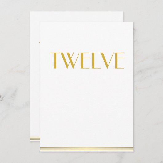 Gold Blanc Grand Gatsby Mariage Cartes de table Do (Devant / Derrière)