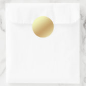 Gold Blank Sjabloon Faux Textured Folie Classic Ro Ronde Sticker (Tas)