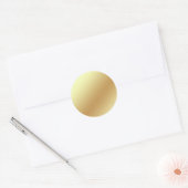 Gold Blank Sjabloon Faux Textured Folie Classic Ro Ronde Sticker (Envelop)