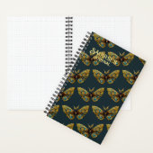  Gold & Blauwgroen Butterfly Small Hardcover Notitieboek (Binnen)