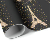 Gold Bling Eiffel Tower Cadeaupapier (Rol Hoek)