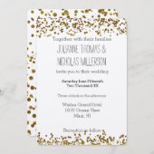 Gold Bling Glitter Confett Bruiloft Kaart (Voorkant / Achterkant)