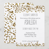 Gold Bling Glitter Confetti Kaart (Voorkant / Achterkant)