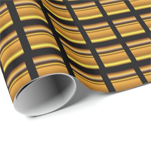 Gold Block on Black Wrapping Paper Cadeaupapier (Rol Hoek)