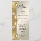 Gold Bloemen Wedding Menu (Voorkant)