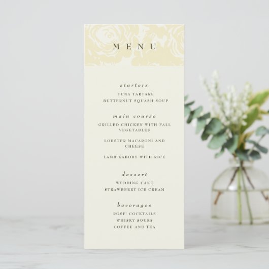 Gold Bloom Bruiloft Menu (Staand voorkant)