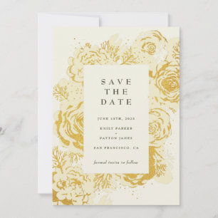 Gold Blooms FAUX Folie Kaart