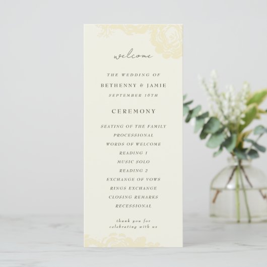 Gold Blooms Trouwprogramma (Staand voorkant)