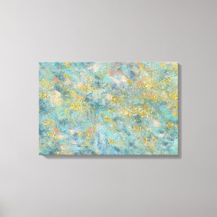Gold Blue Abstract Canvas Afdruk