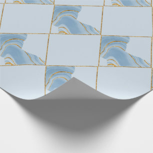 Gold Blue Abstract Elegant Marble Patroon Cadeaupapier