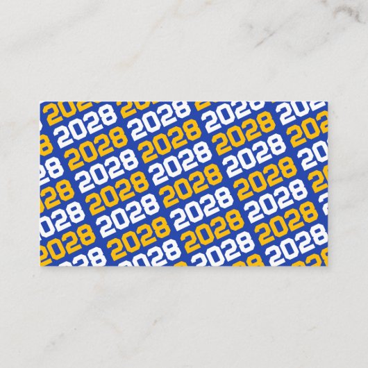 Gold & Blue Afstuderen Mini Afstuderen Uitnodiging (Achterkant)