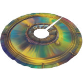 Gold Blue Aqua turquoise abstract Kerstboom Rok (Gekanteld)