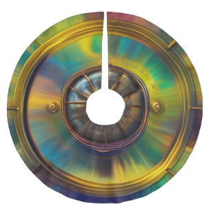 Gold Blue Aqua turquoise abstract Kerstboom Rok