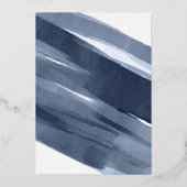 Gold Blue Boy Baptême Foil Invitation (Verso)