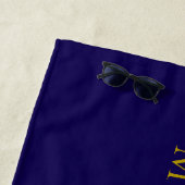 Gold & Blue Color Professional Plain Modern Strandlaken (In situ)