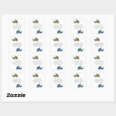 Gold Blue Dragon bewaart de datum-Stickers Vierkante Sticker (Vel)