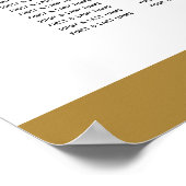 Gold Blue Elegant Monogram Wedding Seding Chart Poster (Hoek)