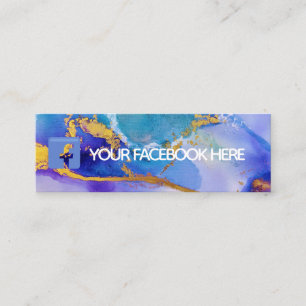 Gold Blue Facebook Waterverf Sociale Media Mini Visitekaartje