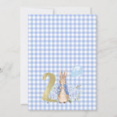 Gold Blue Floral Peter Rabbit 2e verjaardag Kaart (Achterkant)