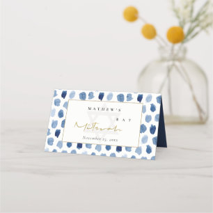 GOLD BLUE INDIGO WATERVERF STIP BAR BAT MITZVAH