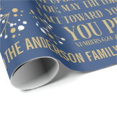 Gold Blue-kerstzegelnummers 6:24-26 Cadeaupapier (Rol Hoek)