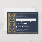 Gold Blue Medieval Sword Wedding RSVP (Devant)