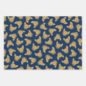 Gold Blue Navy Sphynx Cat Inpakpapier Vel (Voorkant 3)