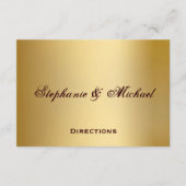 Gold Blue Ocean Wedding Directions Card Informatiekaartje (Voorkant)
