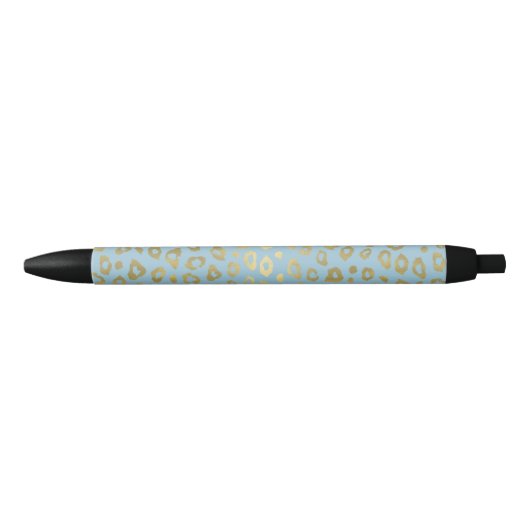 Gold Blue Ombre Leopard Print Zwarte Inkt Pen (Voorkant)