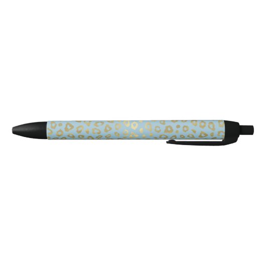 Gold Blue Ombre Leopard Print Zwarte Inkt Pen (Bodem)