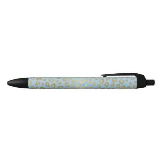 Gold Blue Ombre Leopard Print Zwarte Inkt Pen (Bovenkant)