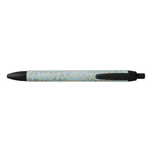 Gold Blue Ombre Leopard Print Zwarte Inkt Pen (Achterkant)