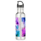 Gold Blue Paarse Waterverf Waterfles (Achterkant)