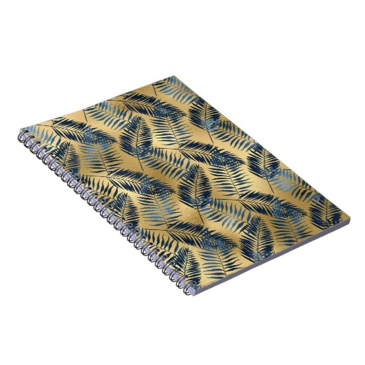 Gold Blue Palm Leaf Journal  (Côté Droit)