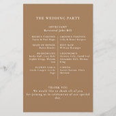 Gold Blue Rose Flowers programme de mariage (Dos)