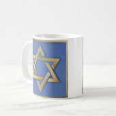 Gold Blue Star de David Art Blocs de café Mug (Devant gauche)