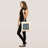 Gold Blue Star van David Art Panel Canvas tas (Voorkant (model))