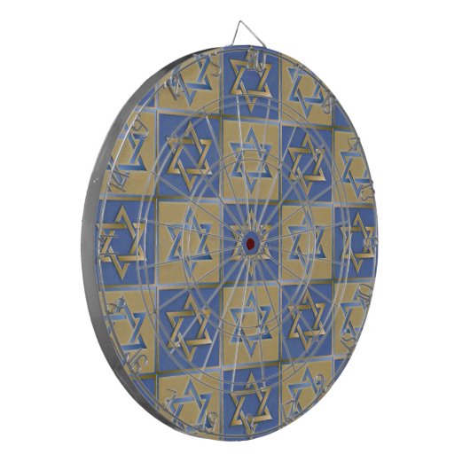 Gold Blue Star van David Art Panels Dartbord (Voorkant Links)