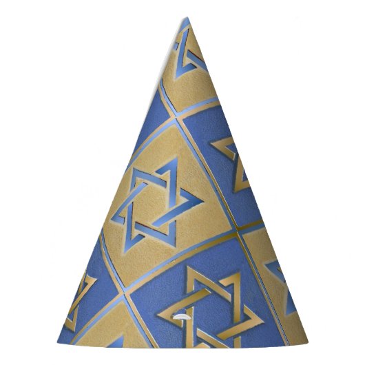 Gold Blue Star van David Art Panels Feesthoedjes (Links)