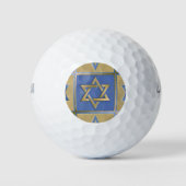 Gold Blue Star van David Art Panels Golfballen (Voorkant)