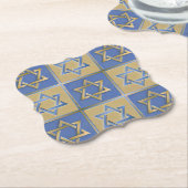 Gold Blue Star van David Art Panels Kartonnen Onderzetters (Gekanteld)