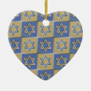 Gold Blue Star van David Art Panels Keramisch Ornament