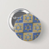 Gold Blue Star van David Art Panels Ronde Button 5,7 Cm (Voorkant /achterkant)